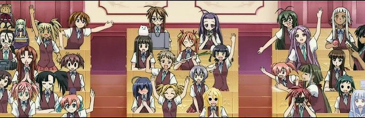 00s, 6+girls, aisaka_sayo, akashi_yuuna, anime_screenshot, asakura_kazumi, ayase_yue, bun_cover, chao_lingshen, computer, double_bun, everyone, gun, hair_bun, hakase_satomi, hasegawa_chisame, izumi_ako, kagurazaka_asuna, kakizaki_misa, kasuga_misora, konoe_konoka, kufei, kugimiya_madoka, laptop, mahou_sensei_negima!, miyazaki_nodoka, multiple_girls, murakami_natsumi_(negima), naba_chizuru, nagase_kaede, narutaki_fumika, narutaki_fuuka, ookouchi_akira, sakurazaki_setsuna, saotome_haruna, school_uniform, serafuku, shichimi, shichimi_(negima), shiina_sakurako, spring_onion, stuffed_animal, stuffed_toy, tatsumiya_mana, teddy_bear, weapon, yotsuba_satsuki, yukihiro_ayaka, zazie_rainyday