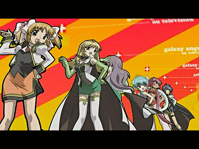 00s, 6+girls, animated, animated_gif, anime_screenshot, anise_azeat, apricot_sakuraba, boots, broccoli_(company), cape, dancing, disco, dual_persona, elbow_gloves, ga_rune_pose, galaxy_angel, galaxy_angel_rune, gloves, green_skirt, kahlua_marjoram, lily_c._sherbet, lowres, multiple_girls, nano-nano_pudding, orange_skirt, pencil_skirt, skirt, straw_berry_ice, straw_berry_pie, tequila_marjoram, thigh_boots, thighhighs, tiara, time_paradox