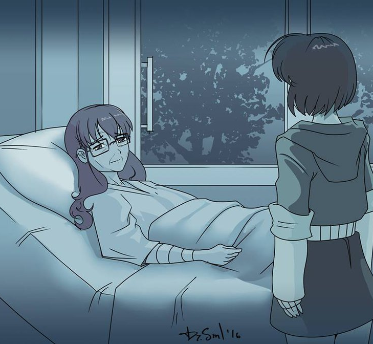 .hack//, .hack//sign, 00s, 2girls, bandaged_arm, bandages, bed, bed_sheet