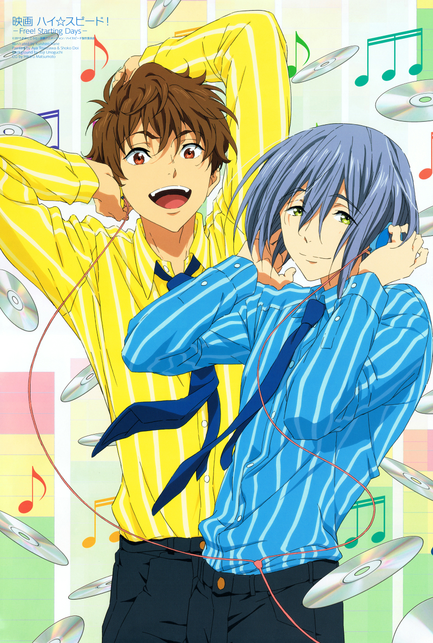 absurdres, brown_hair, green_eyes, hane_kunihiro, high_speed!, highres, kirishima_natsuya, male_focus