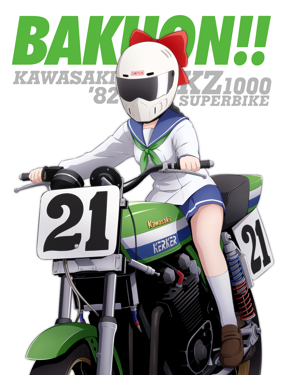 10s, 1girl, bakuon!!, bow, candy_apricot_(ymmryso), commentary_request, female_focus, hair_bow