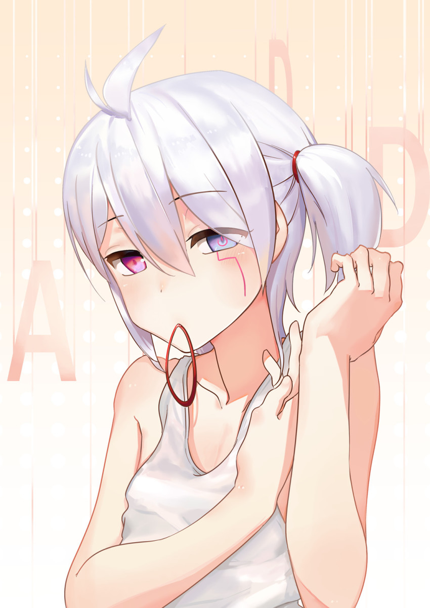 1boy, add_(elsword), adjusting_hair, blue_eyes, elsword, heterochromia, highres, male_focus