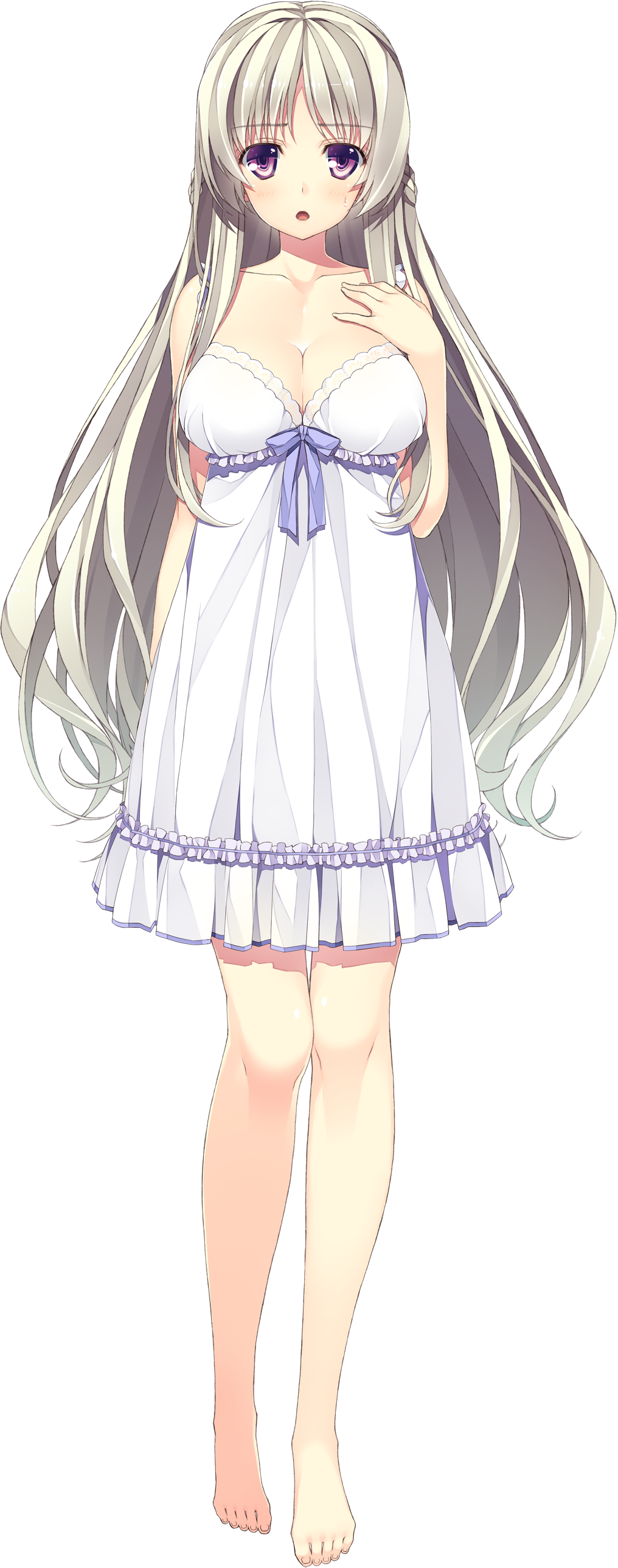 1girl, absurdres, barefoot, breasts, female_focus, full_body, game_cg, highres