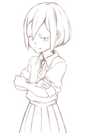 10s, 1girl, crossed_arms, echizen_(tanakeda), female_focus, heikatsu, looking_at_viewer, lowres