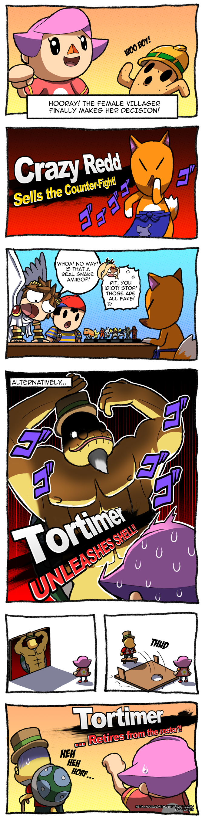 2girls, 4boys, absurdres, amiibo, angel_wings, animal_crossing, cane, comic