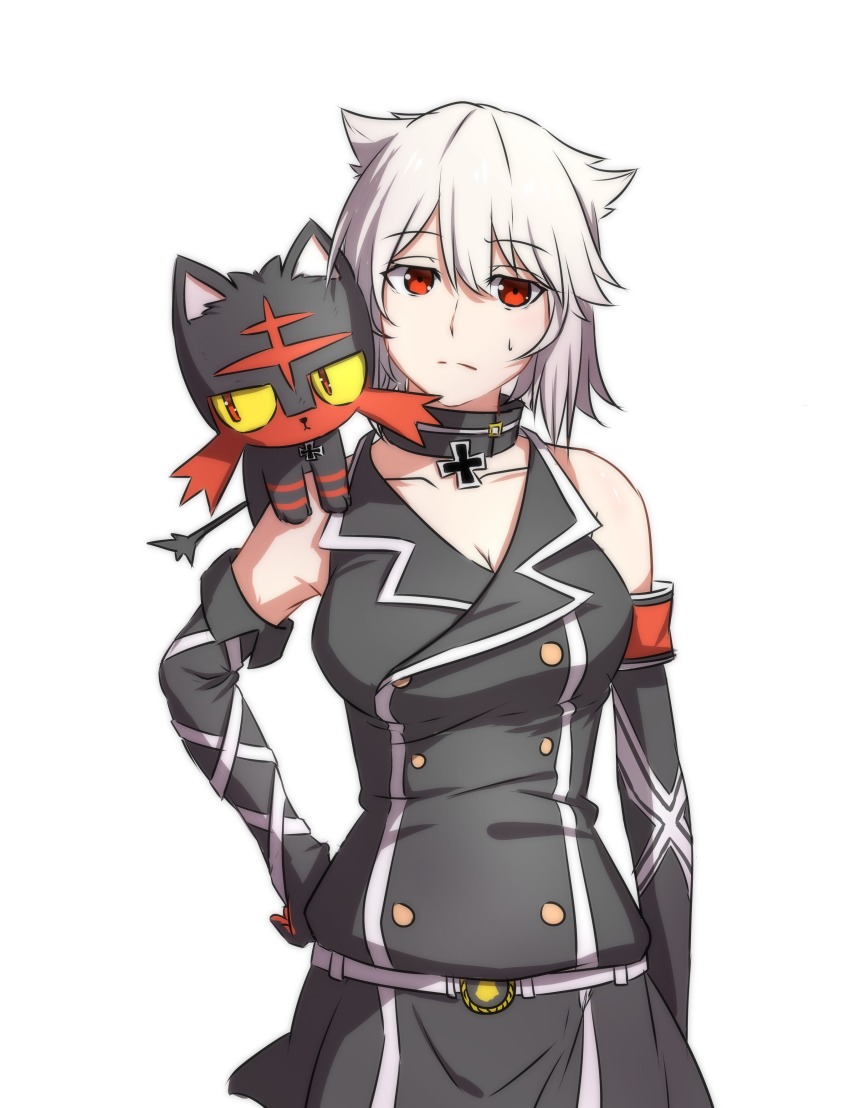 10s, 1girl, absurdres, animal_ears, bad_id, bad_pixiv_id, bare_shoulders, bismarck_(warship_girls_r)