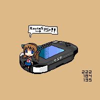 1girl, female_focus, handheld_game_console, identity, lowres, obscur, oekaki, pixel_art