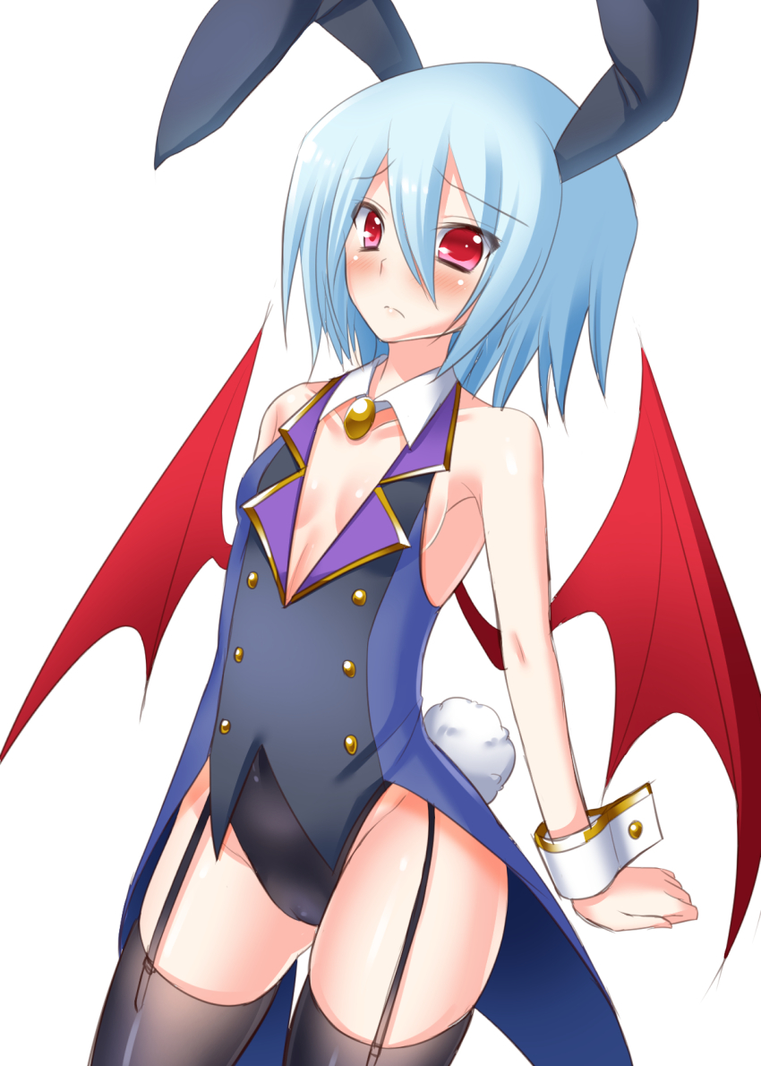 1girl, animal_ears, armpits, bad_id, bad_pixiv_id, bare_shoulders, bat_wings, bemani