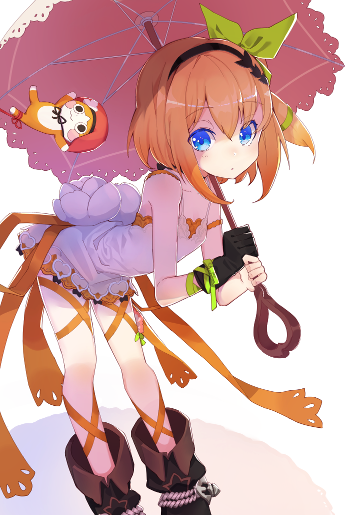 10s, 1girl, :3, :o, bad_id, bad_pixiv_id, bent_over, black_gloves