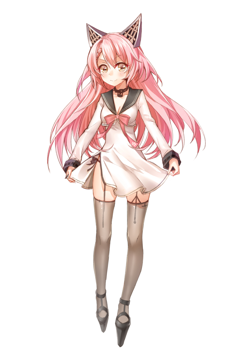 1girl, absurdres, braid, breasts, cleavage, collar, dress, female_focus