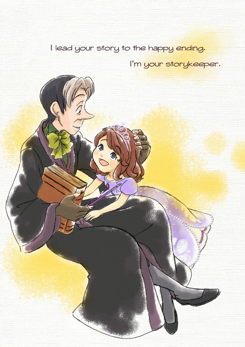 1boy, 1girl, age_difference, black_footwear, black_hair, blue_eyes, book, brown_hair