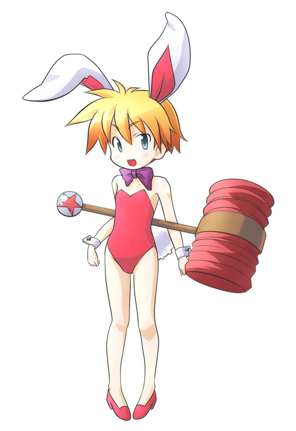 1girl, animal_ears, aqua_eyes, artist_request, bare_legs, blonde_hair, fake_animal_ears, female_focus