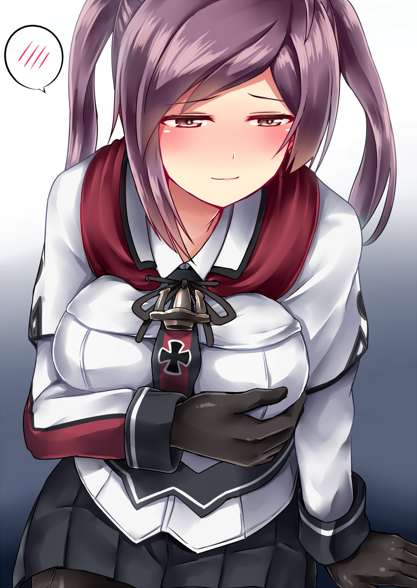 1girl, alternate_costume, alternate_hairstyle, anchor, arm_at_side, arm_support, black_gloves, black_pantyhose