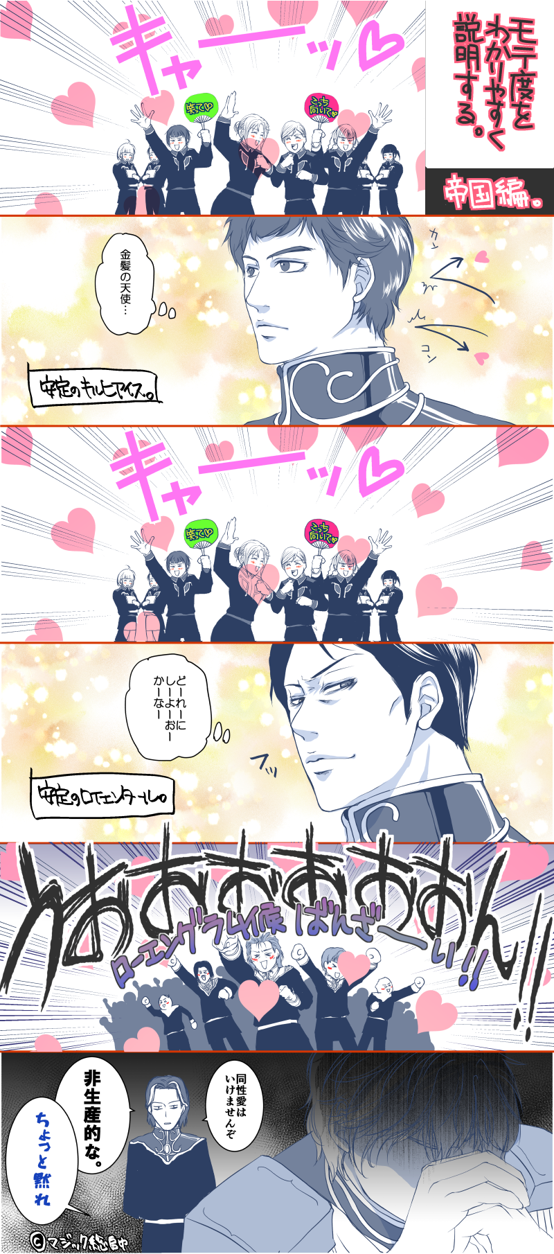 comic, ernest_mecklinger, fritz_josef_bittenfeld, galactic_empire_(gin'eiden), ginga_eiyuu_densetsu, highres, military, military_uniform