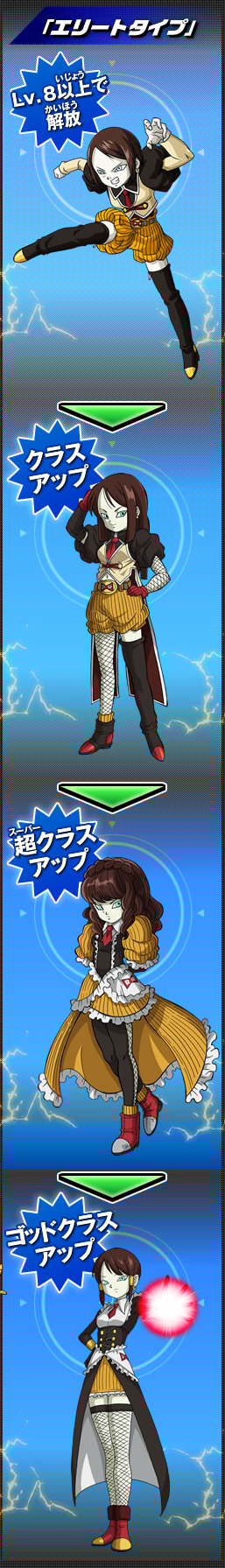 10s, 1girl, android, blue_eyes, brown_hair, colored_skin, dragon_ball, dragon_ball_heroes