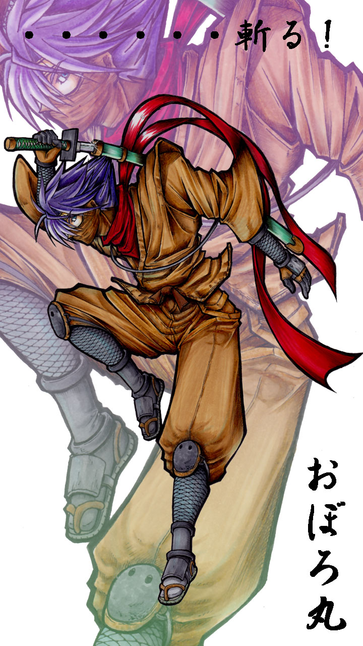 1boy, blue_eyes, gauntlets, gogo_(pixiv47445), grey_legwear, highres, katana, knee_pads