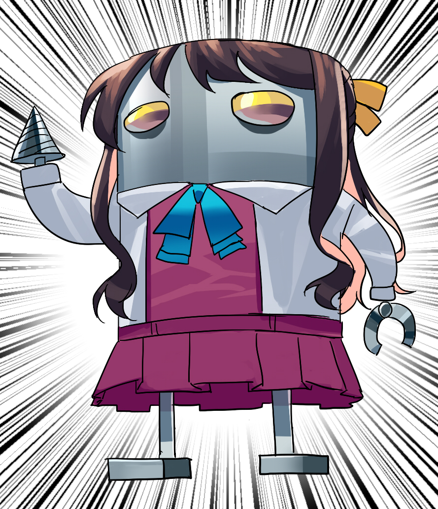 00s, 10s, black_hair, blew_andwhite, clothed_robot, commentary_request, cosplay, dress