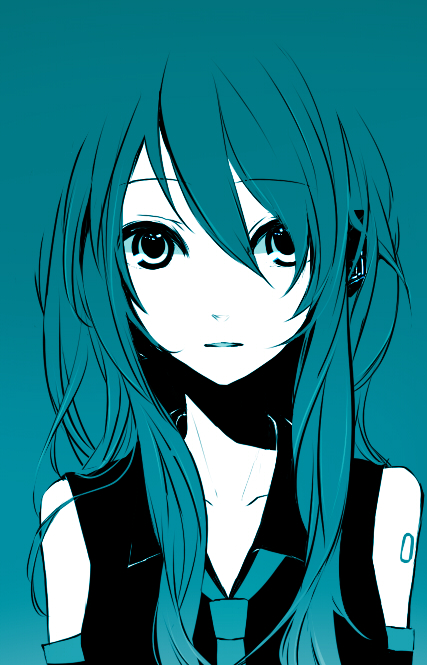 1girl, aqua_theme, blending, blue_hair, blue_theme, female_focus, hakoda_eko, hatsune_miku