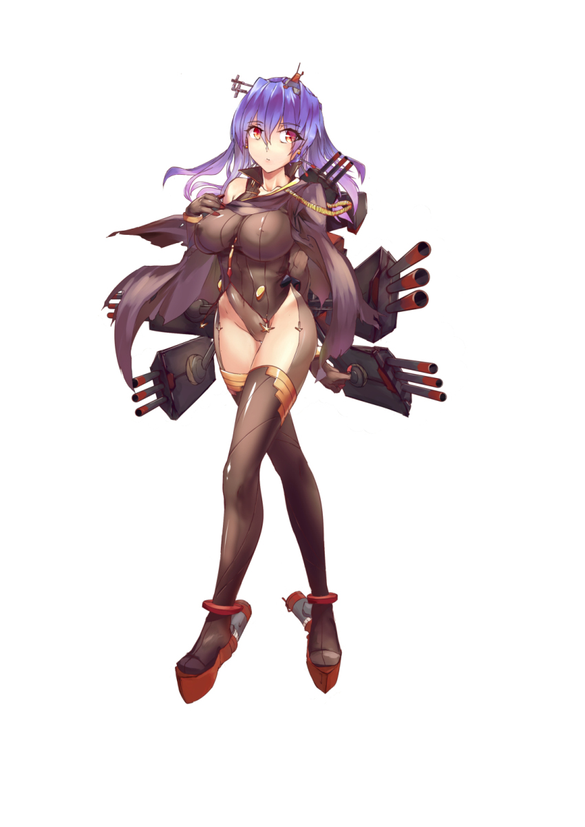 1girl, aoi_lavender, bare_shoulders, blue_hair, breasts, cape, covered_erect_nipples, elbow_gloves