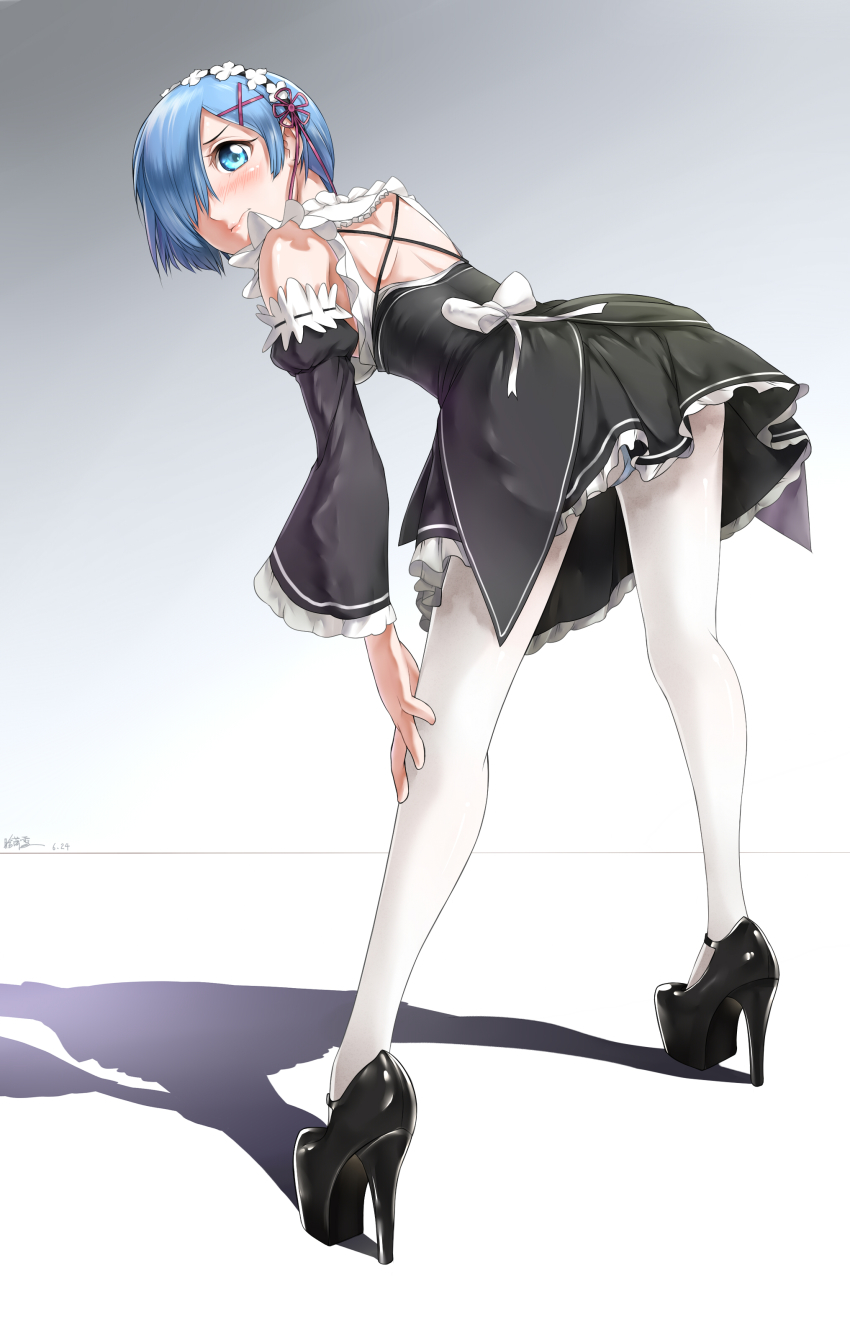 10s, 1girl, absurdres, aqua_eyes, black_shoes, blue_eyes, blue_hair, blue_panties