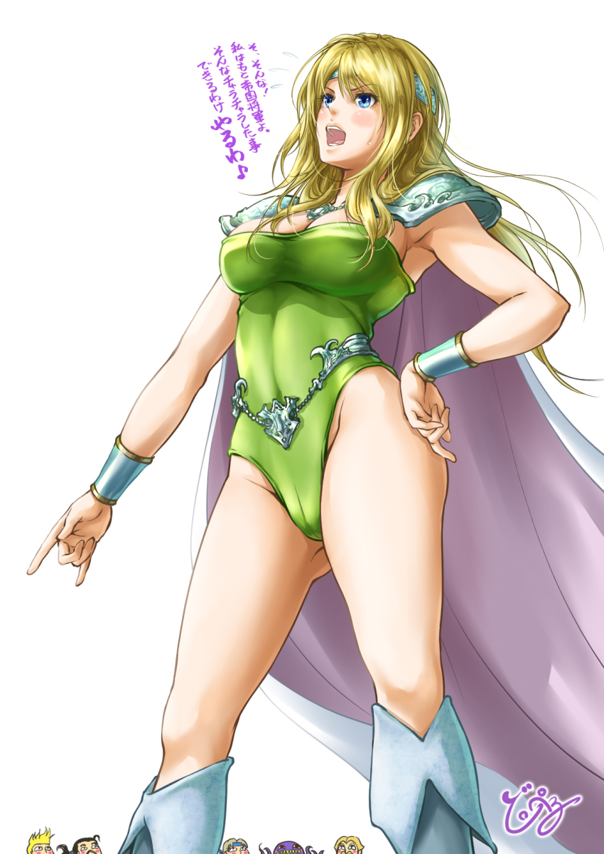 1990s_(style), 1girl, :3, armpits, bad_id, bad_pixiv_id, belt, blonde_hair