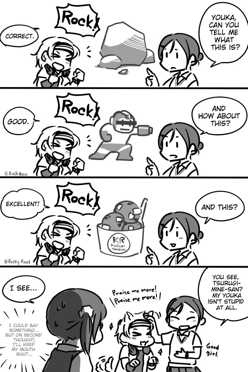 >:d, 3girls, :d, animal_ears, ariu_aki, comic, dog_ears, dog_tail