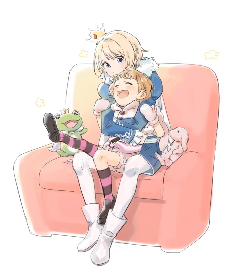 10s, 2boys, alternate_costume, ankle_boots, bad_id, bad_twitter_id, blonde_hair, boots