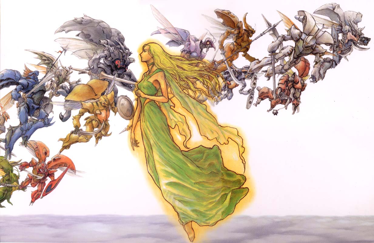 1980s_(style), 1girl, bastole, billbine, billinbee, blonde_hair, botune, bozune, closed_eyes, dana_o'shee, dress, drumlo, dunbine, floating, flying, from_side, gedo, green_dress, head_back, holding, holding_weapon, insect_wings, izubuchi_yutaka, lance, leprechaun, long_hair, long_sleeves, mecha, oldschool, polearm, retro_artstyle, robot, seisenshi_dunbine, shield, simple_background, spear, sword, very_long_hair, vierres, weapon, white_background, wings, wryneck, zwarth