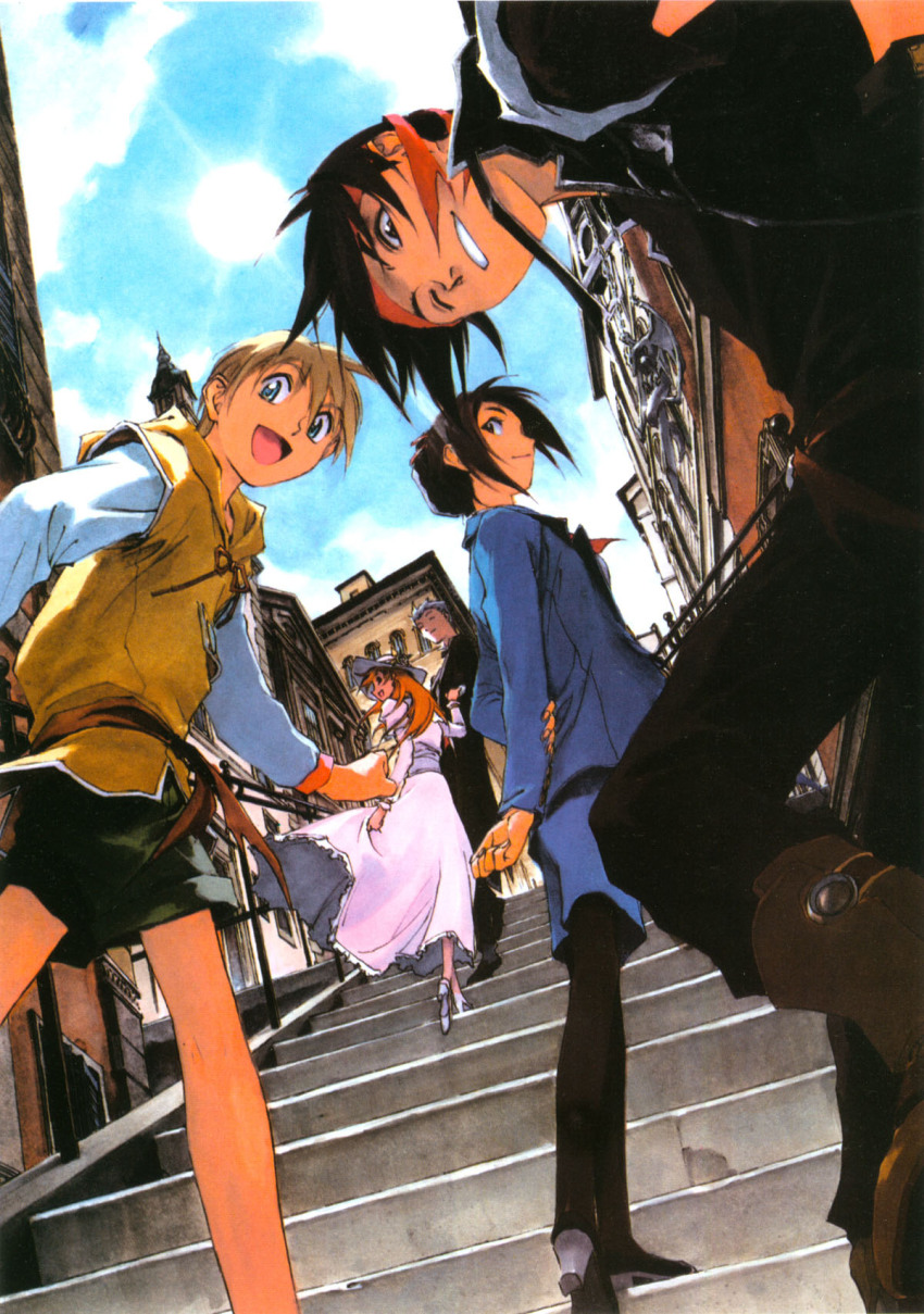 2girls, 3boys, black_hair, blonde_hair, blue_eyes, bonnie_magee, brown_eyes, cleo_everlastin