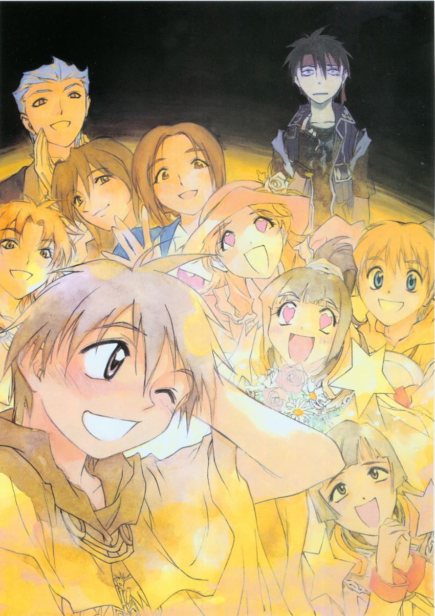 4boys, 6+girls, azalie_cait_sith, black_hair, blue_eyes, bonnie_magee, brown_hair, constance_magee