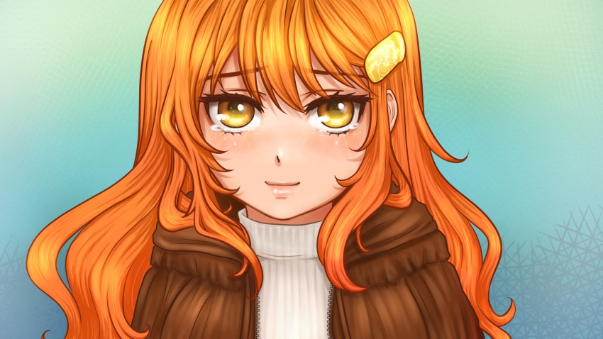 game_cg, highres, koshkina_olya, my_lovely_sister, orange_hair, orika_nekoi, tagme, tears, yellow_eyes