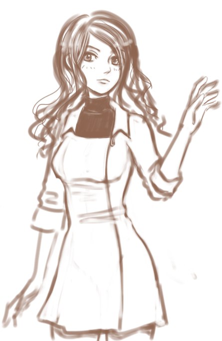 1girl, female_focus, kepler_alexandra, little_green_girl, monochrome, orika_nekoi, solo, tagme