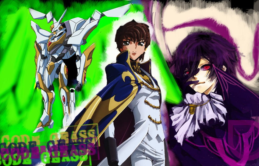 00s, 2boys, albion, code_geass, highres, kururugi_suzaku, lancelot_(code_geass), lancelot_albion