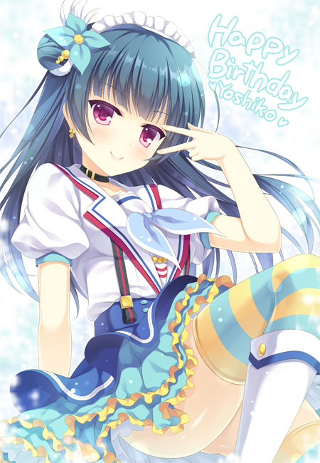 10s, 1girl, aozora_jumping_heart, ascot, ass, blue_hair, blush, choker