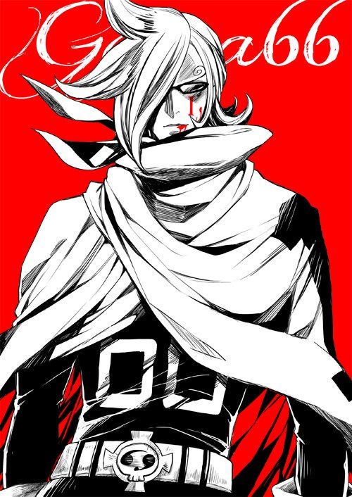 1boy, bandana, belt, blood, cloak, glasses, hair_over_one_eye, injury
