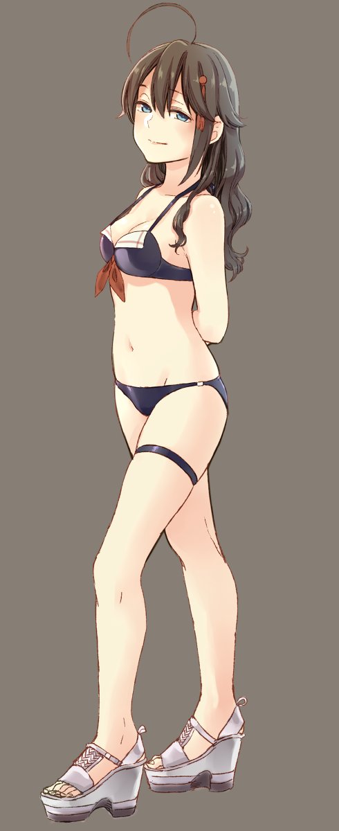 10s, adapted_costume, ahoge, alternate_costume, bad_id, bad_twitter_id, bare_shoulders, bikini