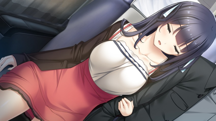 1girl, blue_hair, blush, breasts, collarbone, dress, dutch_angle, eyebrows