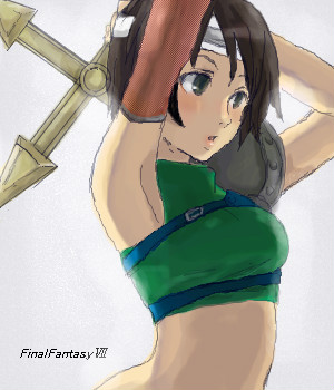 1990s_(style), 1girl, armor, armpits, arms_up, brown_eyes, brown_hair, copyright_name