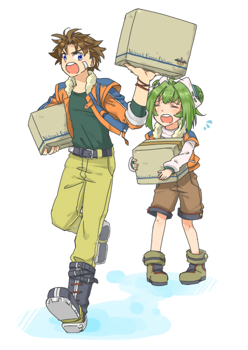 >:o, 1boy, 1girl, :o, akimoto_(akimomomoto), bad_id, bad_pixiv_id, bandaid