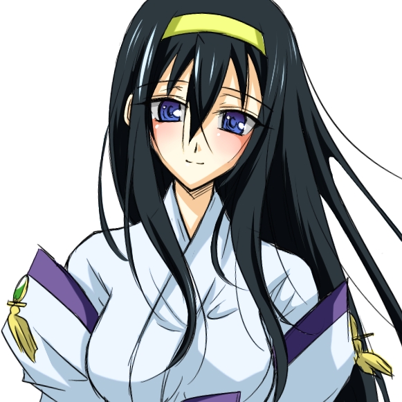 00s, 1girl, alternate_hair_color, bad_id, bad_pixiv_id, black_hair, blue_eyes, blush