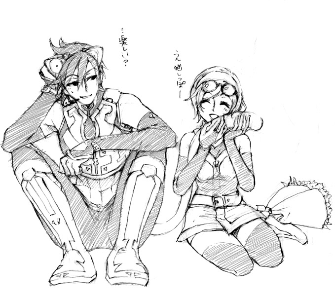 1boy, 1girl, animal_ear_headphones, animal_ears, boots, bouquet, cat_ear_headphones, cat_ears