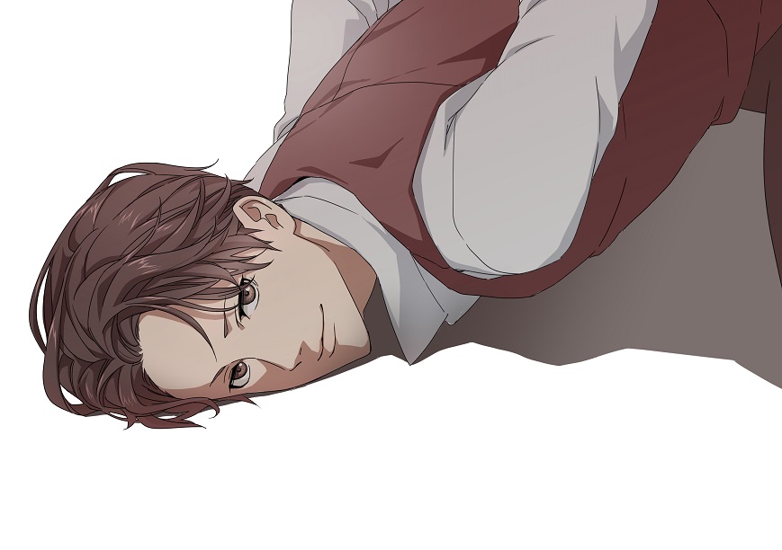 1boy, arms_behind_back, brown_eyes, brown_hair, joker_game, looking_at_viewer, male_focus, miyoshi_(joker_game)