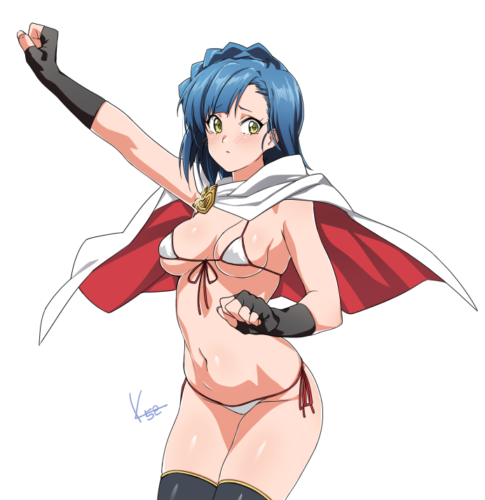 10s, 1girl, artist_name, bad_id, bad_pixiv_id, bikini, blue_hair, blush