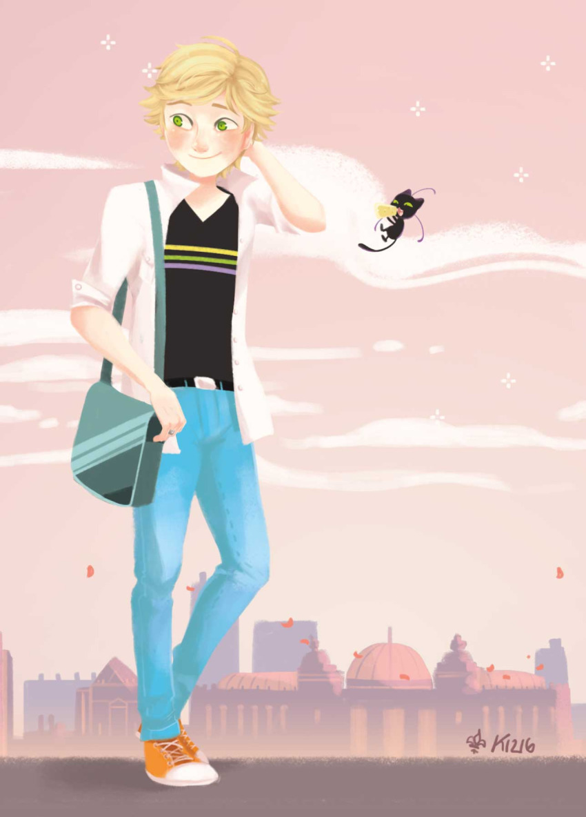 1boy, adrien_agreste, artist_name, bad_id, bad_tumblr_id, bag, blonde_hair, building