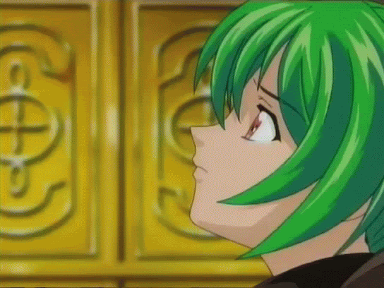 2girls, animated, animated_gif, blonde_hair, character_request, dress, green_hair, kiss, lime-iro_ryuukitan_x, long_hair, mask, multiple_girls, red_eyes, short_hair, tagme, yuri