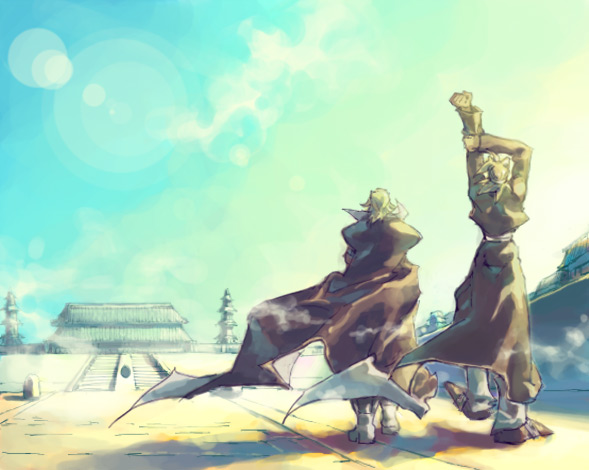 1990s_(style), 2boys, asato, bad_id, bad_pixiv_id, bunchuu, houshin_engi, kou_hiko