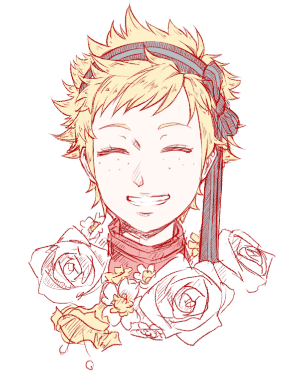 1girl, ^_^, blonde_hair, closed_eyes, female_focus, fire_emblem, fire_emblem_fates, flower