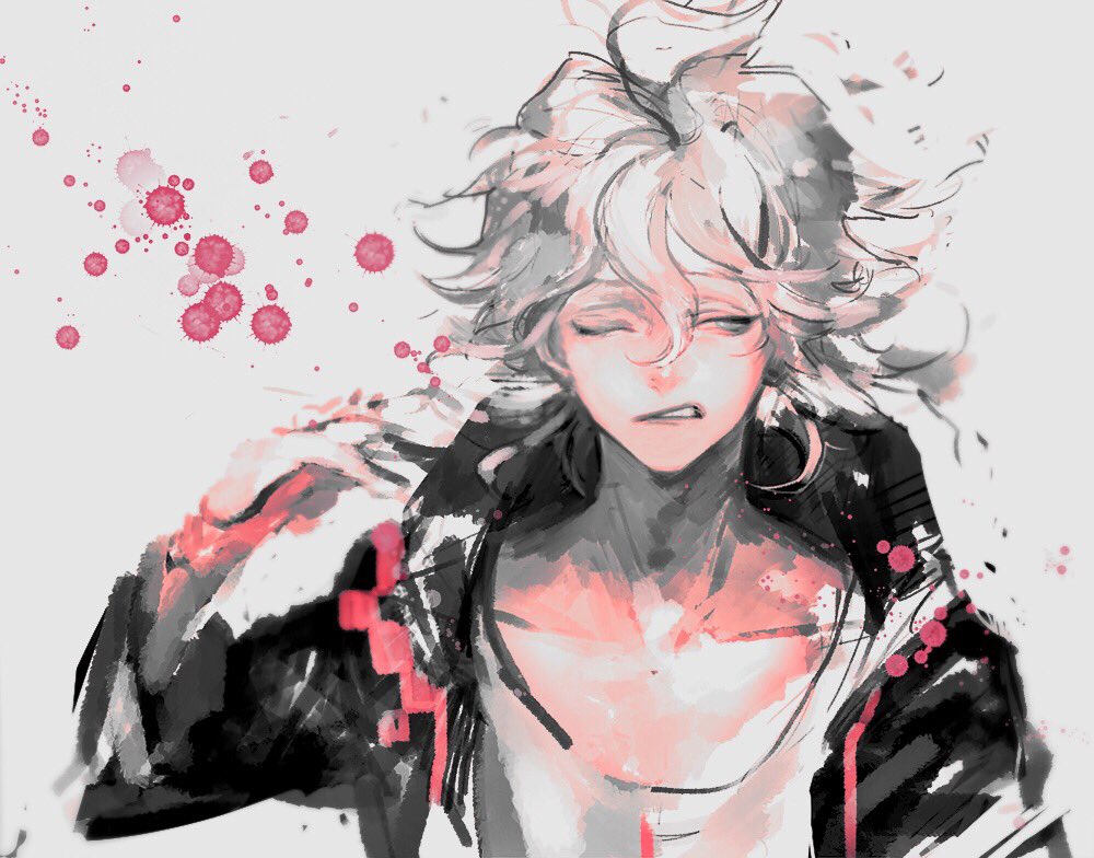 10s, 1boy, bad_id, bad_twitter_id, danganronpa_(series), hood, hoodie, komaeda_nagito