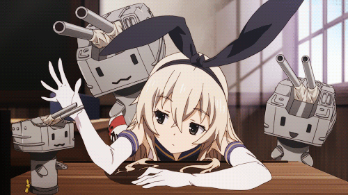 >_<, 10s, 1girl, :3, :d, anchor_hair_ornament, animated, animated_gif, anime_screenshot, black_eyes, blonde_hair, blue_eyes, blush, closed_eyes, elbow_gloves, gloves, hair_ornament, hairband, innertube, kantai_collection, kantai_collection_(anime), lifebuoy, long_hair, lowres, open_mouth, rensouhou-chan, rigging, school_uniform, serafuku, shimakaze_(kancolle), ship_turret, smile, swim_ring, triangle_mouth, water_float, weapon, white_gloves, x3, xd