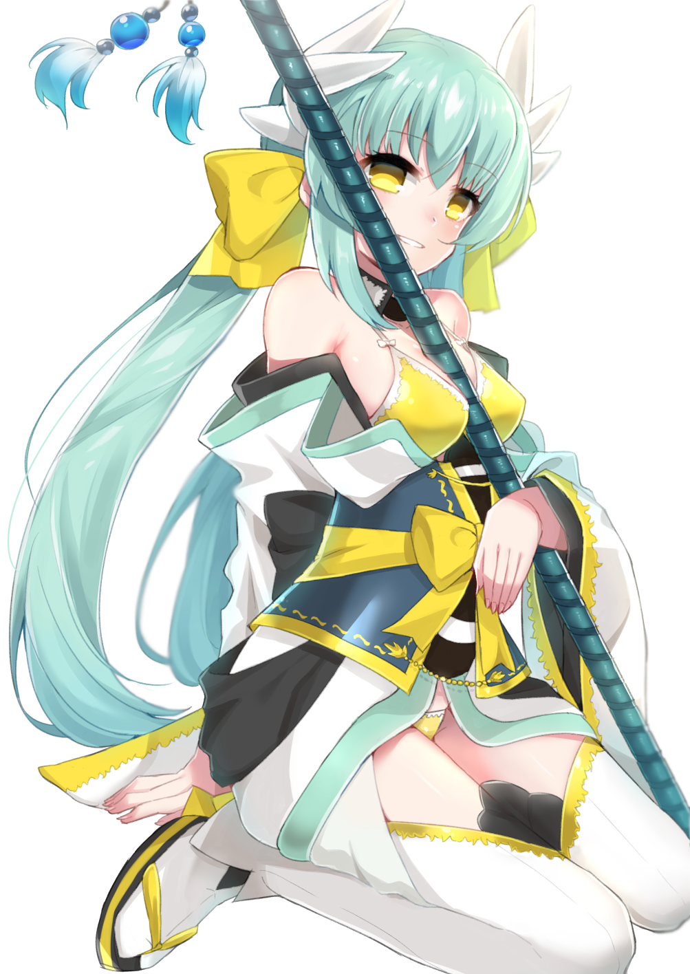 1girl, aqua_hair, bikini, bikini_under_clothes, fate/grand_order, fate_(series), female_focus, highres